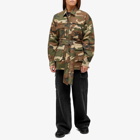Good American Women's Uniform Cargo Camo Jacket in Fatigue Green