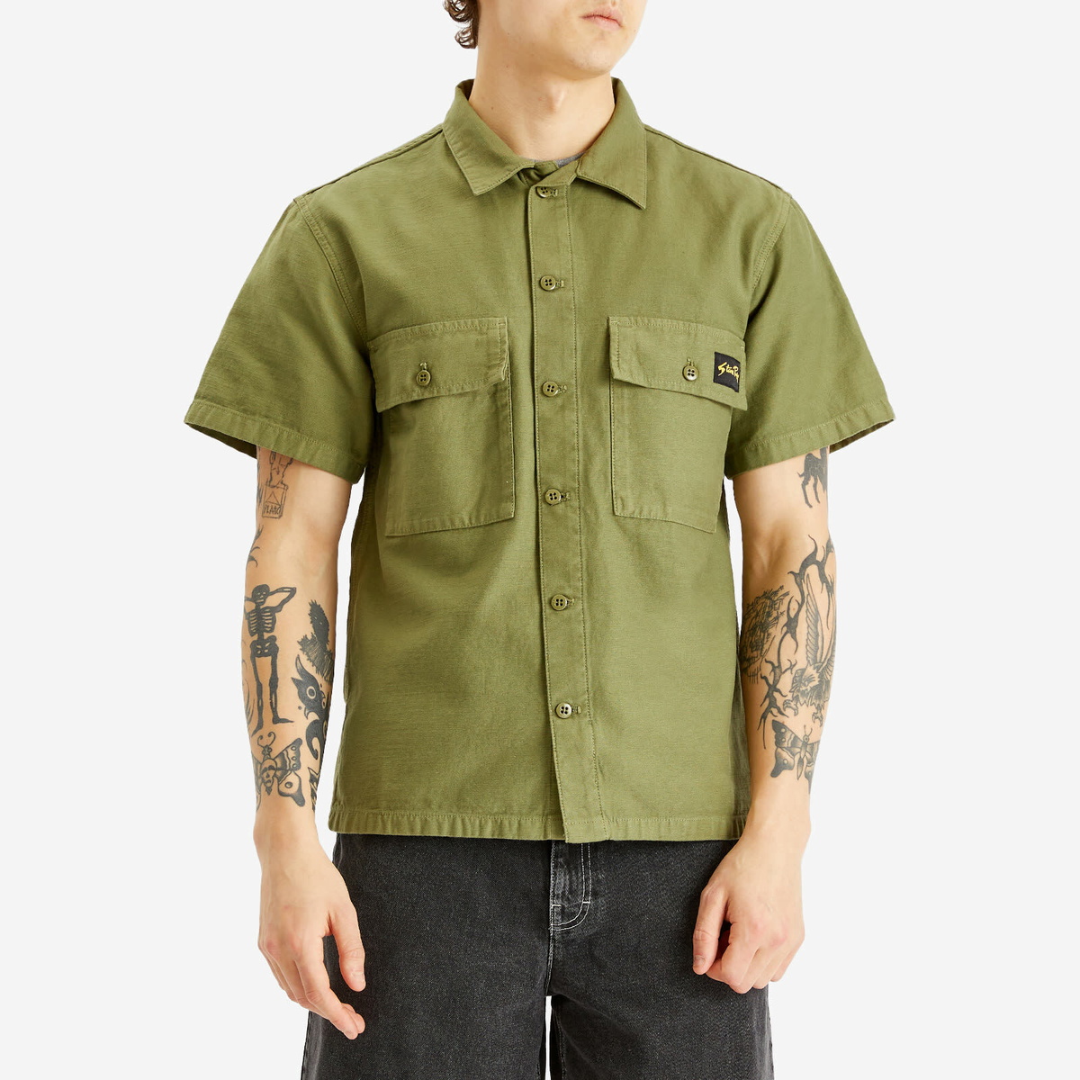 Stan Ray Men's Patchwork CPO Shirt in Olive