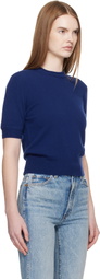 Jil Sander Blue Lightweight Wool Knit T-Shirt