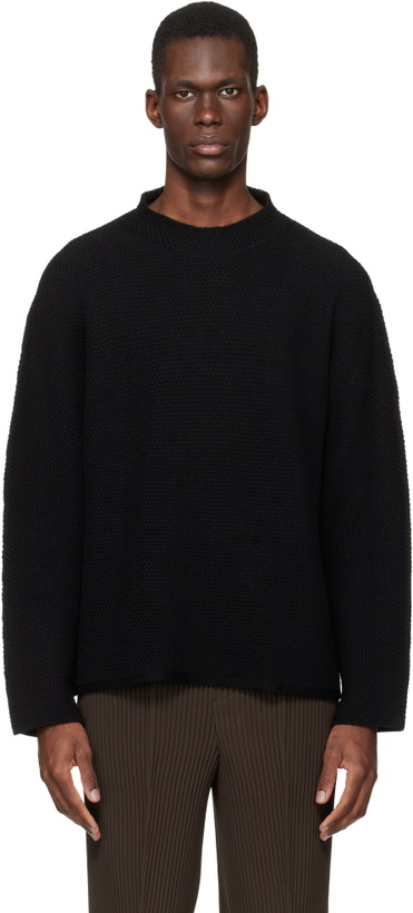 Photo: HOMME PLISSÉ ISSEY MIYAKE Black Rustic Knit Sweater