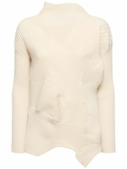 ISSEY MIYAKE Pleated Asymmetrical L/s Top