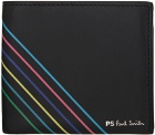 PS by Paul Smith Black 'Sports Stripe' Billfold Wallet