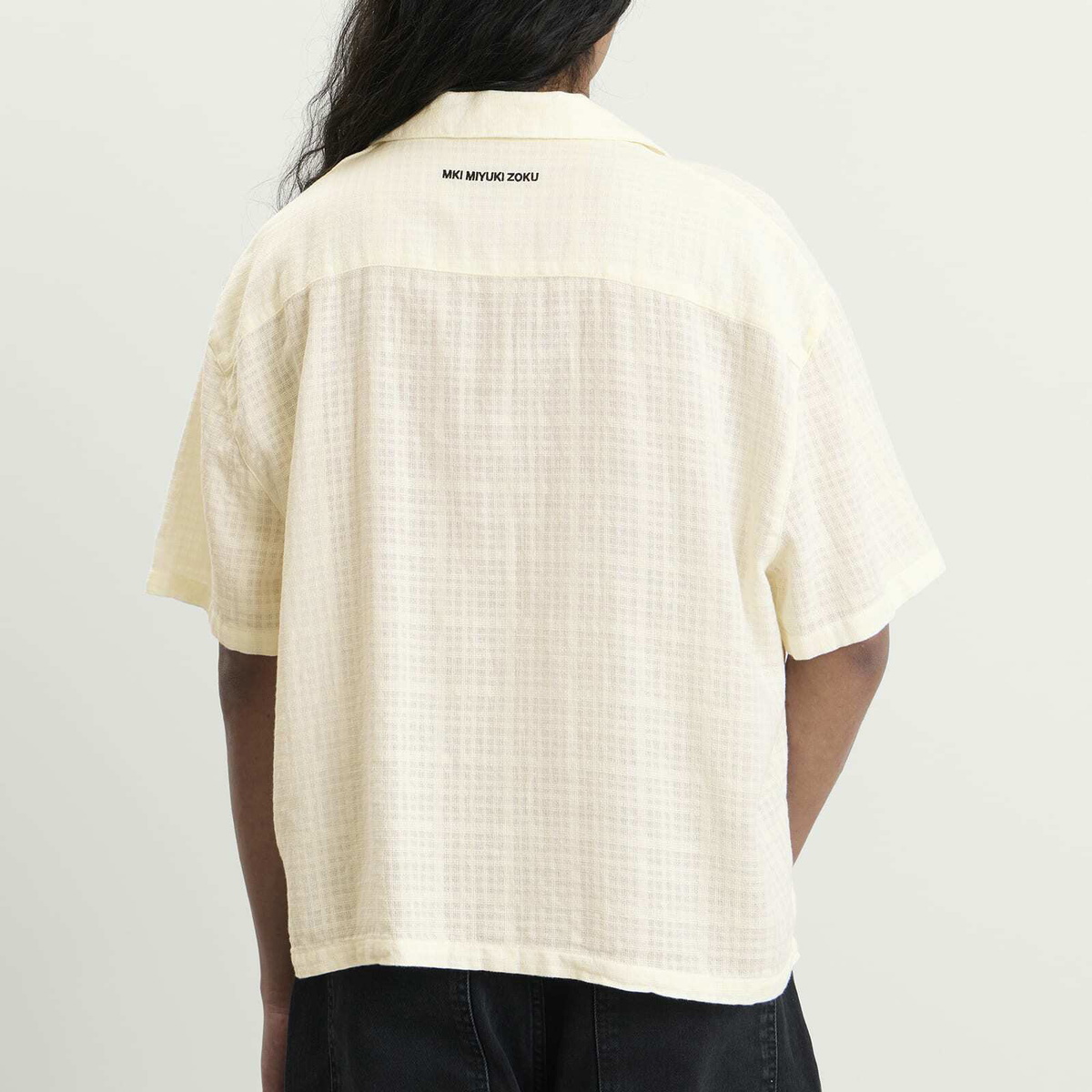 MKI Men's Loose Weave Check Vacation Shirt in Bone