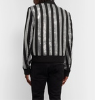 Balmain - Slim-Fit Embellished Crepe Bomber Jacket - Black