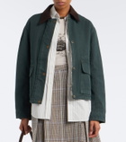 Acne Studios Suede-trimmed cotton canvas jacket