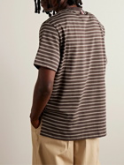 Thom Browne - Logo-Appliquéd Striped Cotton-Jersey T-Shirt - Brown