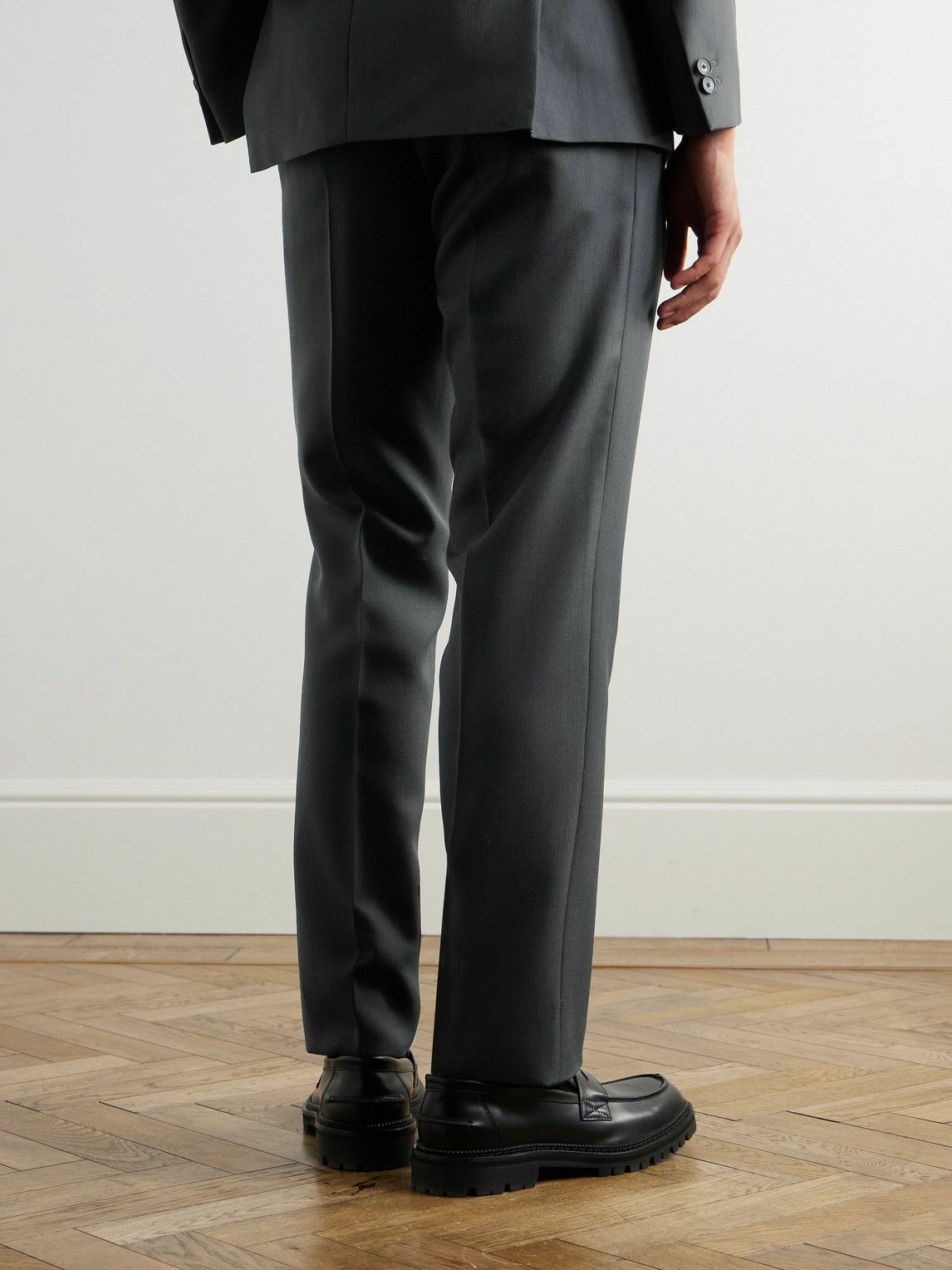 Mr P. - Straight-Leg Pleated Twill Suit Trousers - Gray
