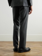 Mr P. - Straight-Leg Pleated Twill Suit Trousers - Gray
