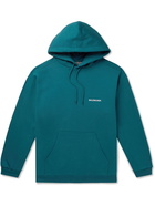 Balenciaga - Logo-Embroidered Cotton-Jersey Hoodie - Blue