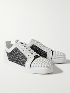 Christian Louboutin - Louis Junior Spikes Rubber-Trimmed Mesh and Suede Sneakers - White