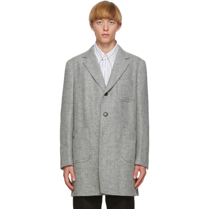 Photo: Thom Browne Grey Shetland Wool Unconstructed Coat