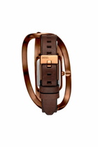 Diesel Wrap-D brown leather watch - Timeframes Womens in Brown
