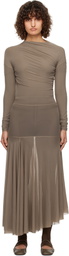 LEMAIRE Taupe Transparent Maxi Dress