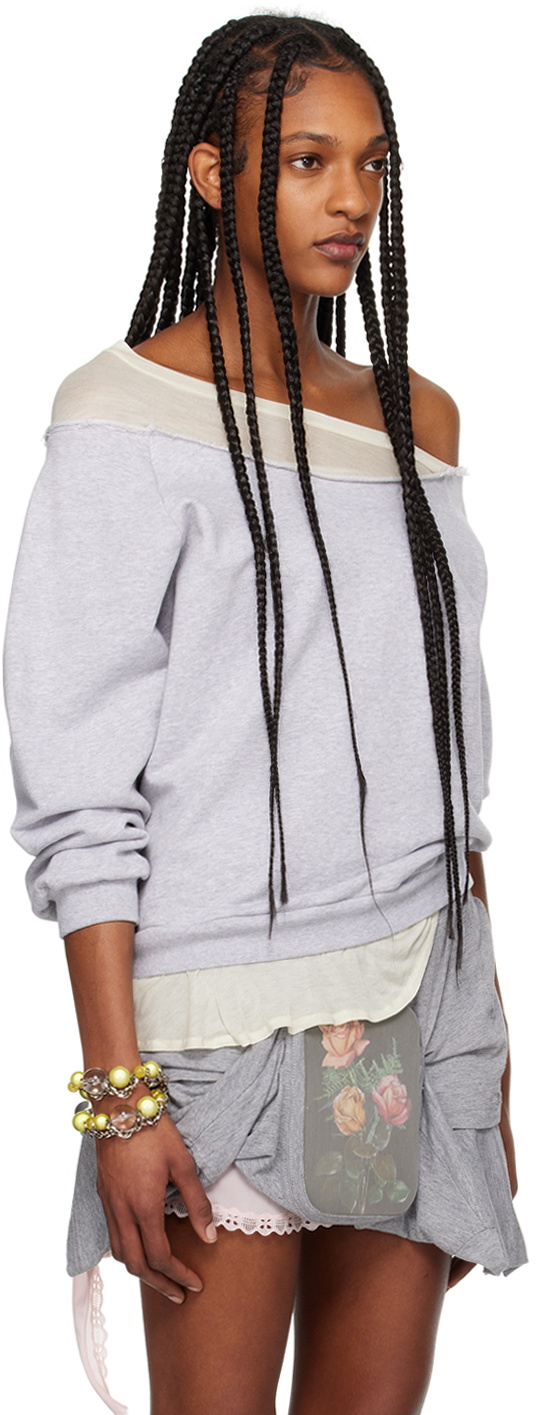 ALL-IN Gray Paneled Sweatshirt