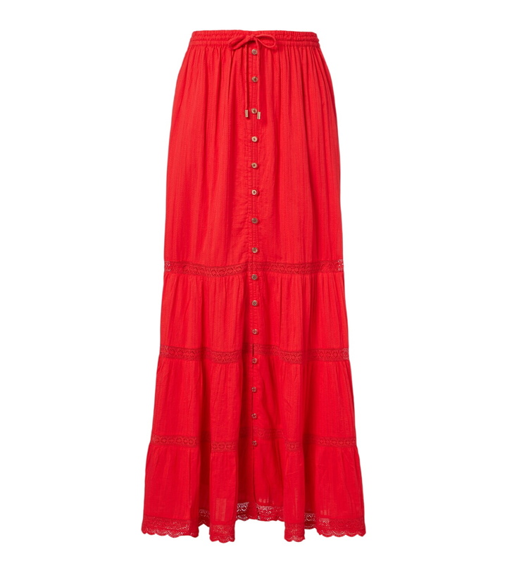 Photo: Melissa Odabash Marley crochet-trimmed cotton maxi skirt