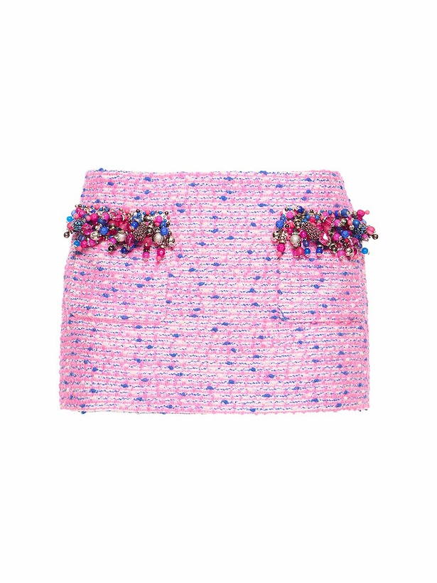 Photo: AREA - Embellished Wool Bouclé Mini Skirt