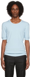 Dries Van Noten Blue Ribbed Low T-Shirt