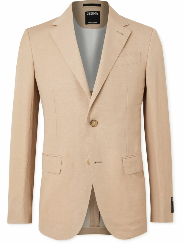 Photo: Zegna - Wool and Linen-Blend Suit Jacket - Neutrals