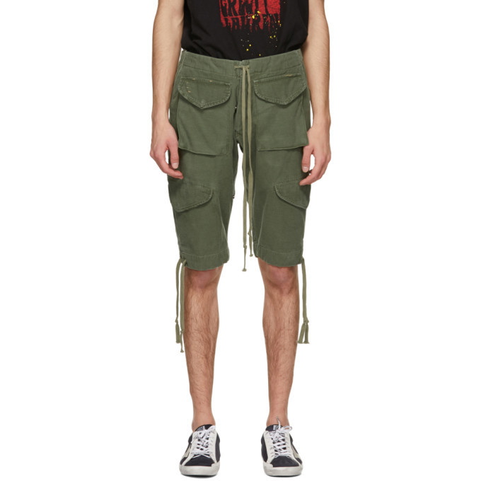 Greg Lauren Green 50/50 Army/Terry Shorts Greg Lauren