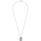 SWEETLIMEJUICE Silver Denim Oval Necklace
