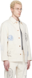 Maison Kitsuné Off-White KURO Edition Handwritten Postcard Denim Work Jacket