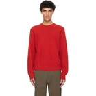 Veilance Red Conic Wool Midlayer Sweater