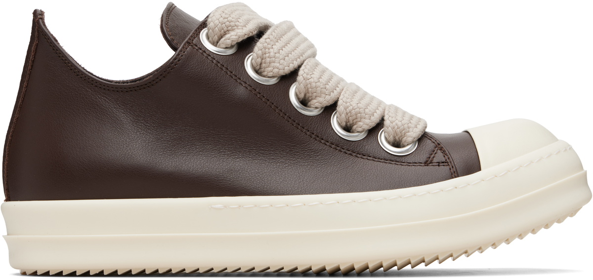 Rick Owens Brown Temple Jumbolace Low Sneakers