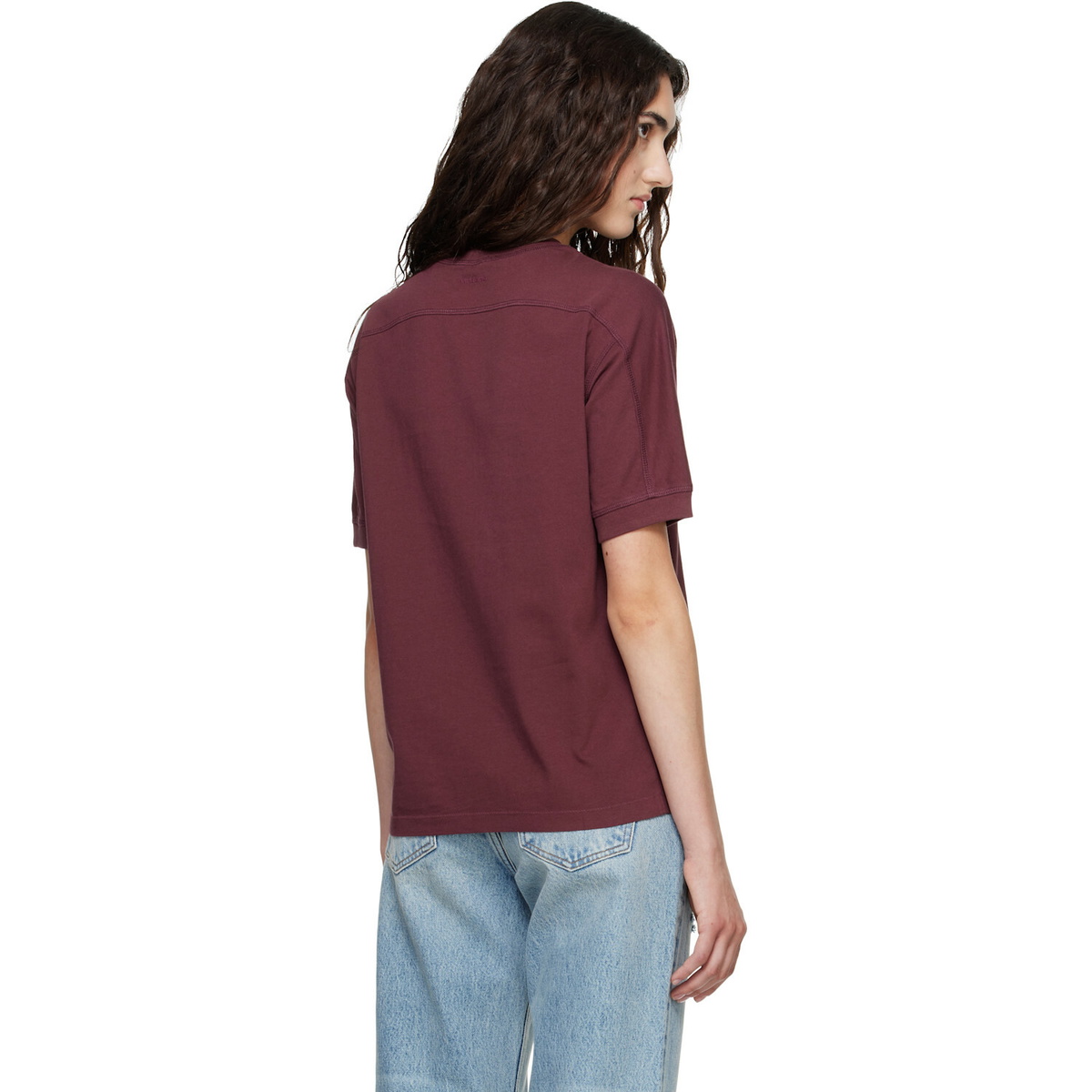 ANINE BING Burgundy Collegiate T-shirt