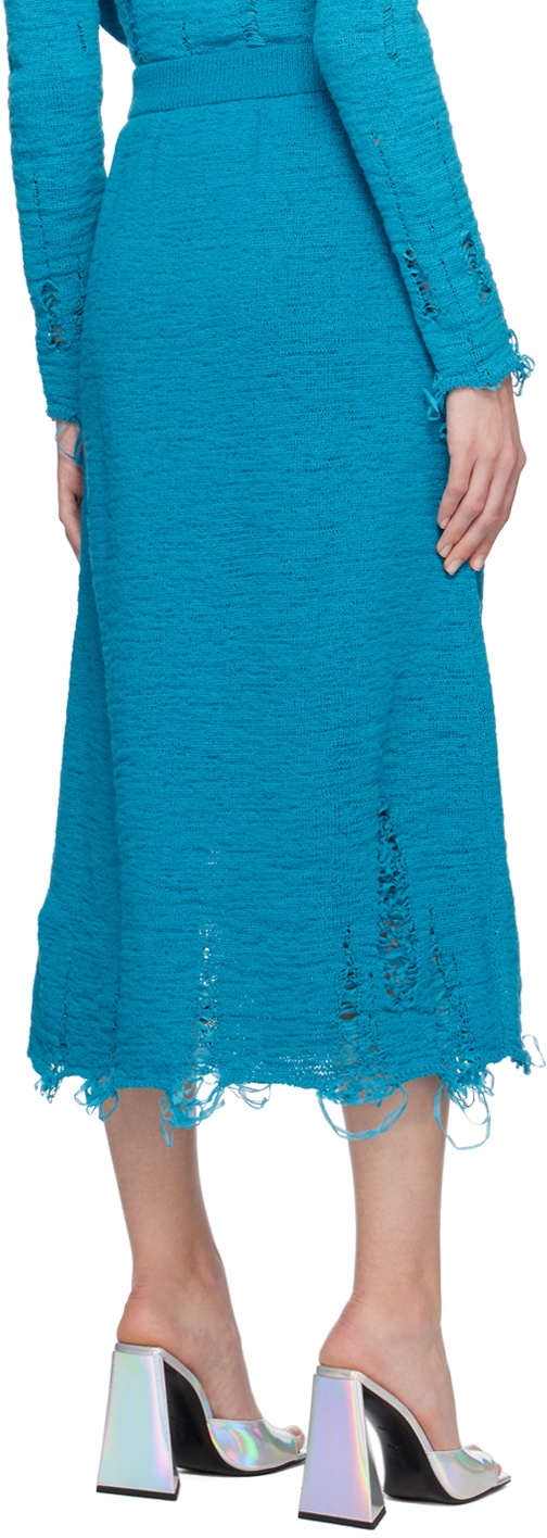 Song for the Mute Blue Distressed Midi Skirt