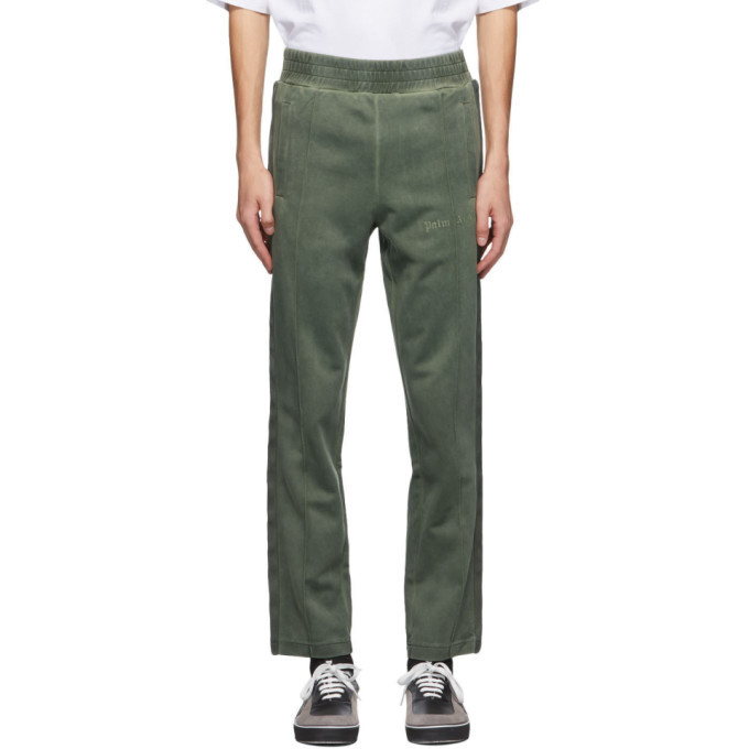 Palm Angels Green Garment-Dyed Track Pants Palm Angels