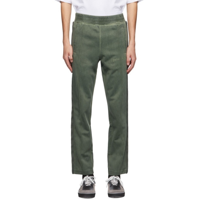 Photo: Palm Angels Green Garment-Dyed Track Pants
