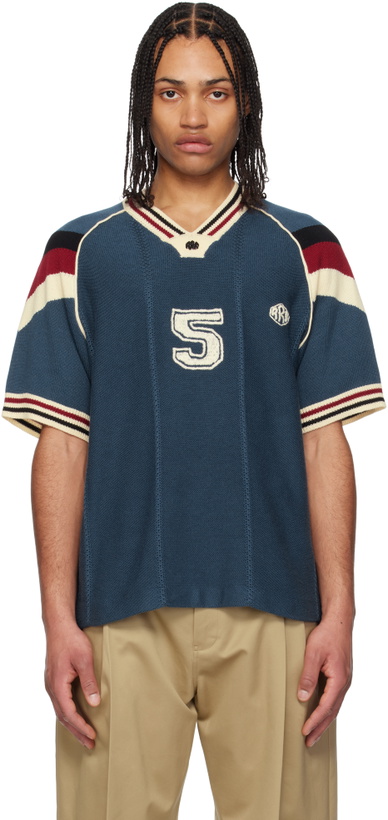 Photo: RICE NINE TEN Blue Knitting Game T-shirt