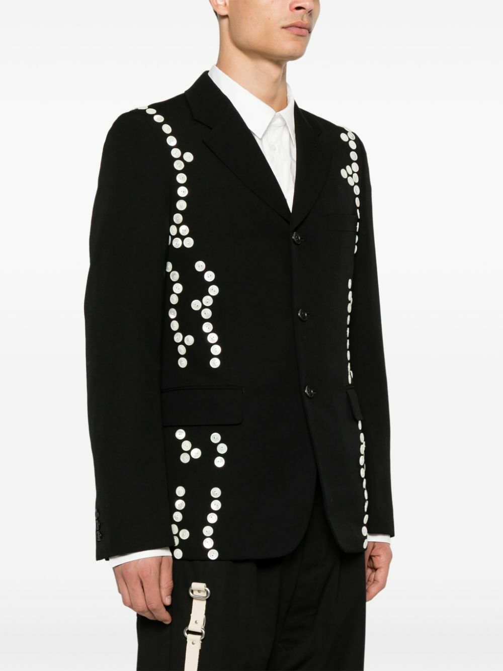 Comme Des Garçons Homme Plus Black Button-Embellished Blazer Comme