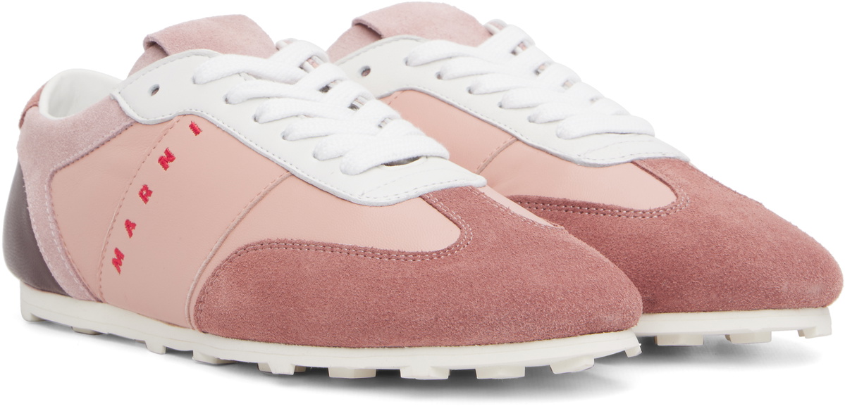 Marni Pink Leather & Suede Sneakers
