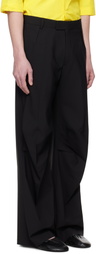 ALAINPAUL Black Knee Tailored Trousers