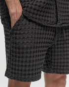 Oas Nearly Black Porto Waffle Shorts Black - Mens - Casual Shorts