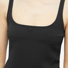 Courreges Women's Courrèges Twill Suspenders Trapeze Dress in Black