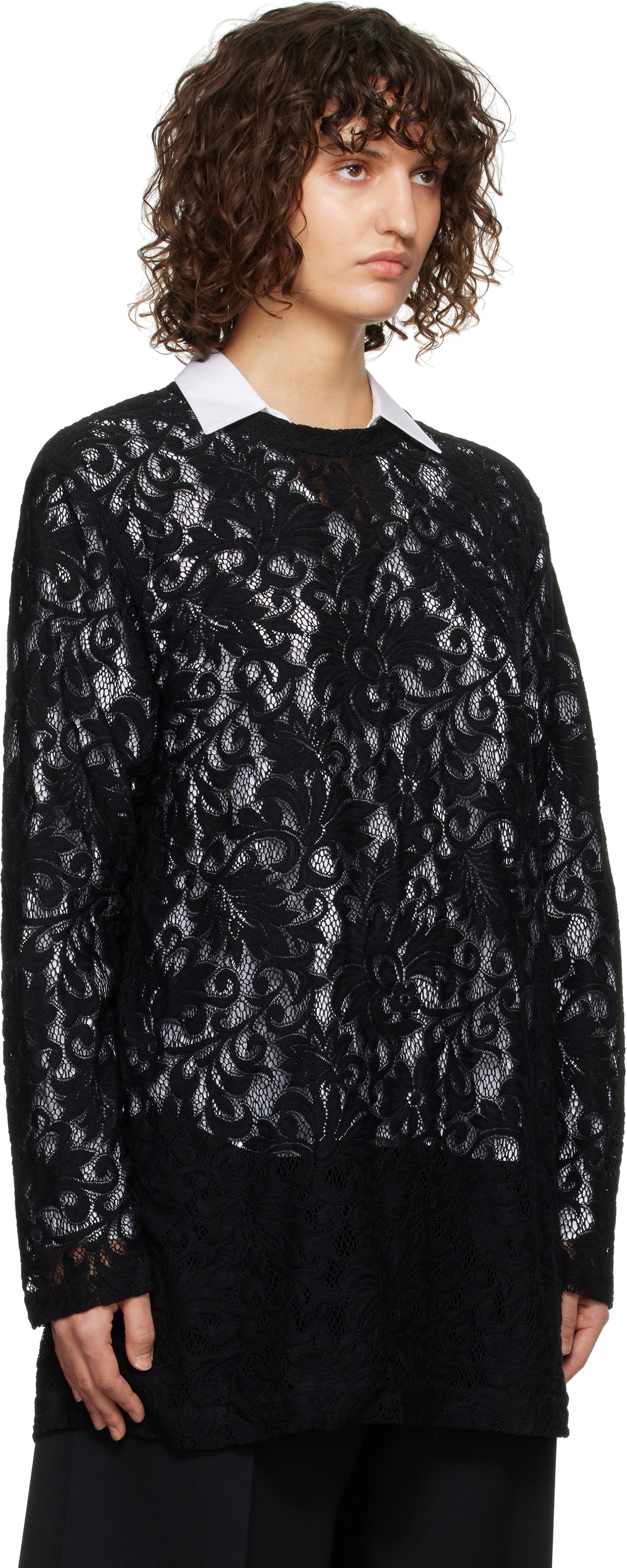 Comme des Garçons Homme Plus Black Raschel Lace T-shirt