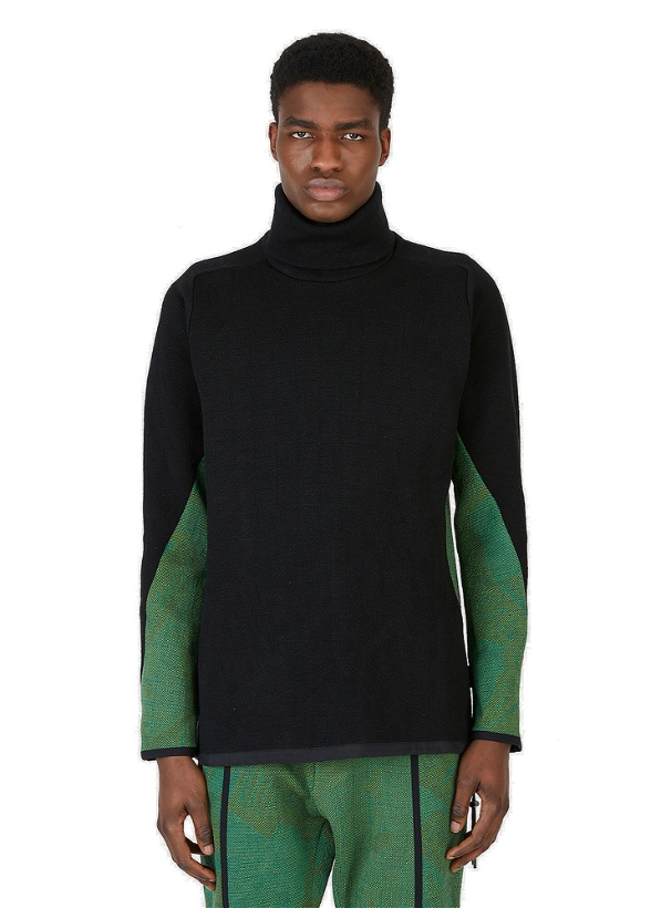 Photo: Paneled Turtleneck Sweater in Green