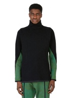 Paneled Turtleneck Sweater in Green