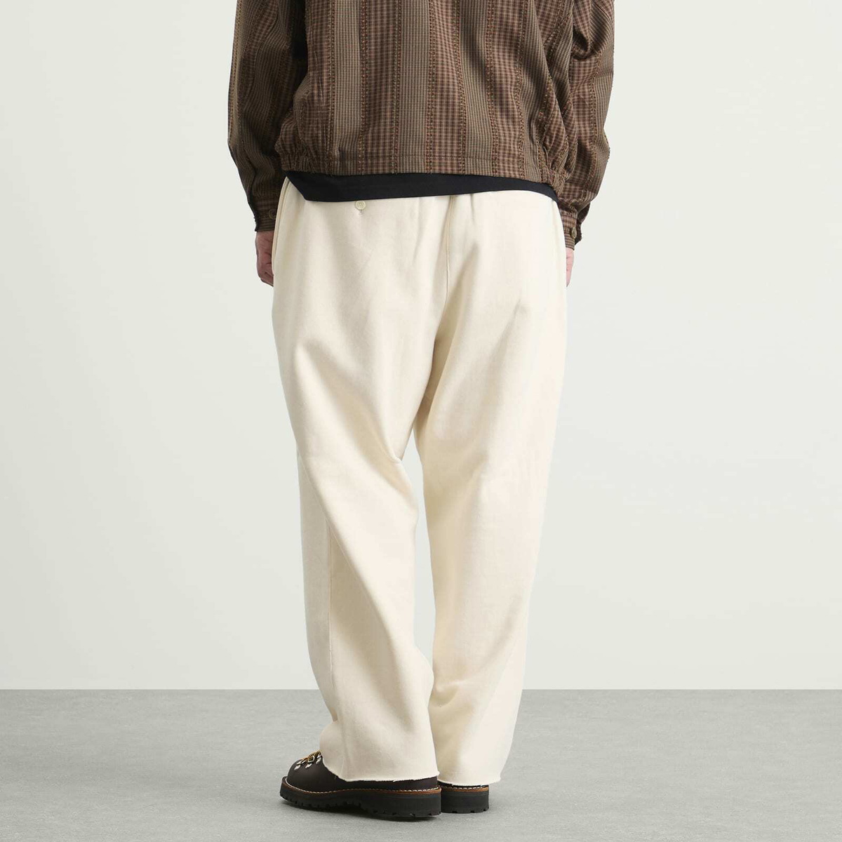 Merely Made Men's Pintuck Wide Trousers in Neutral