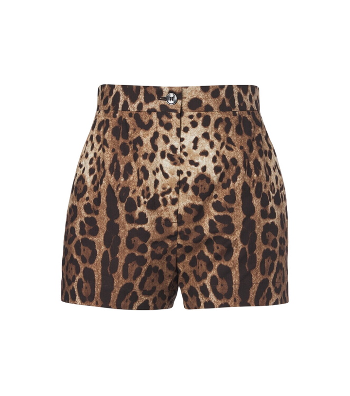 Photo: Dolce&Gabbana Leopard-print cotton shorts