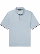 Loro Piana - Silk and Cashmere-Blend Polo Shirt - Blue