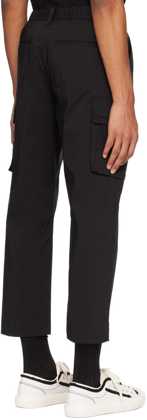 Solid Homme Black Pleated Cargo Pants