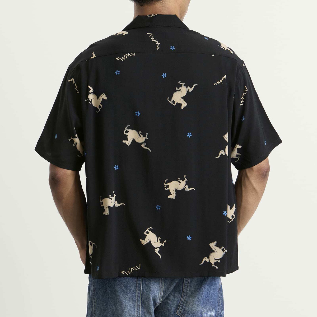 Visvim Men's Crosby Short Sleeve Shirt in Black