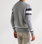 Incotex - Striped Brushed Virgin Wool Sweater - Gray