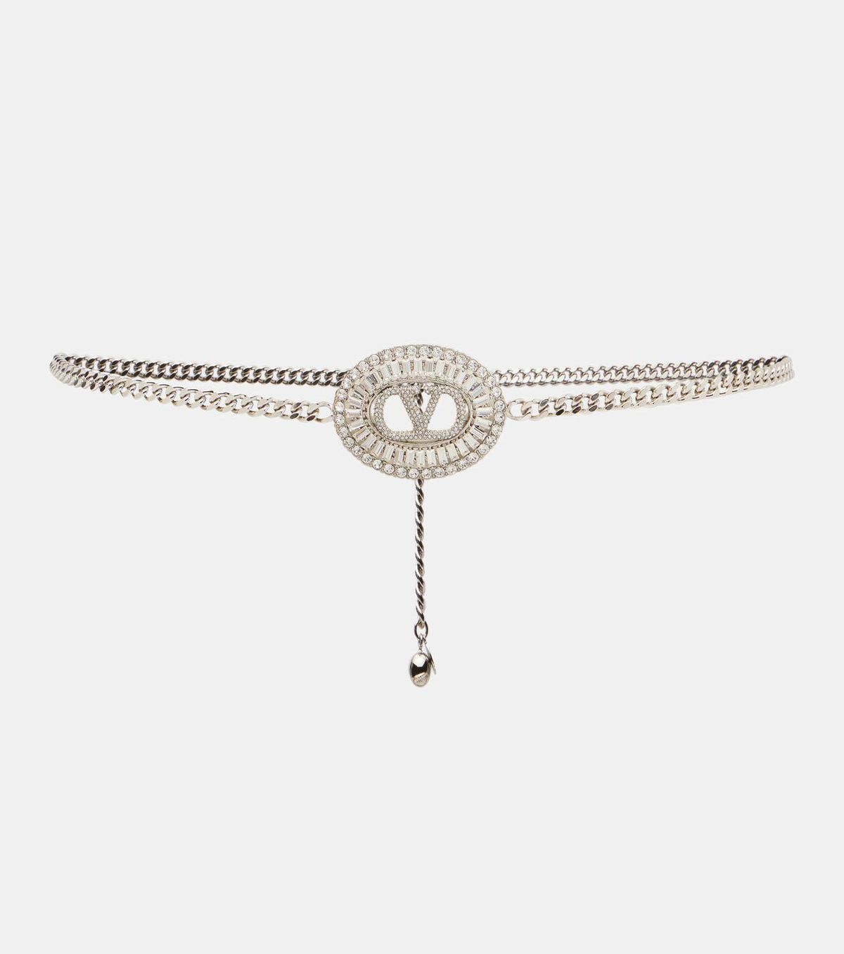 Valentino VLogo crystal-embellished chain belt