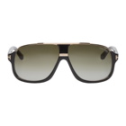 Tom Ford Black and Gold Elliot Aviator Sunglasses