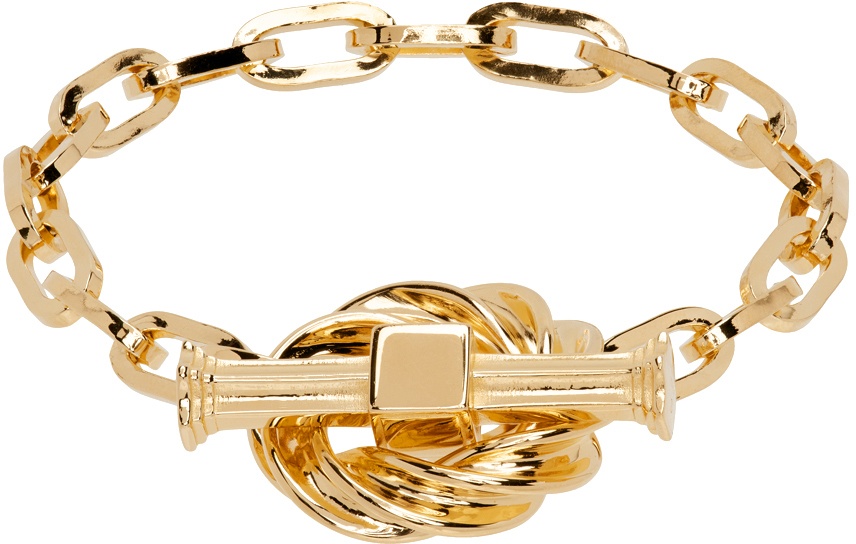 Bottega Veneta Gold Twisted Bracelet – BlackSkinny