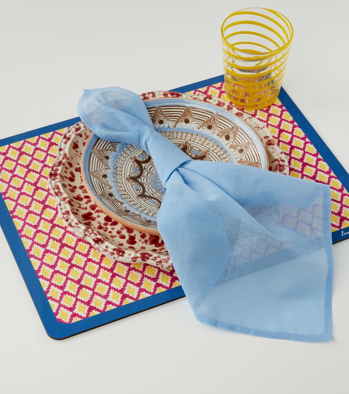 Lisa Corti Hima Palma Yellow set of 2 placemats